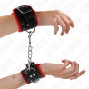 Kink - muñequeras forradas con agujeros cuadrados rojo y correa negro ajustable 17-29 cm x 6 cm - 1