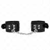 Kink - muñequeras de nylon negro con correa cuero negro ajustable 19-29 cm x 5.1 cm - 1