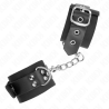Kink - muñequeras de nylon negro con correa cuero negro ajustable 19-29 cm x 5.1 cm - 2