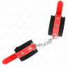 Kink - muñequeras de nylon negro con correa polipiel rojo ajustable 19-24 cm x 5.5 cm - 2