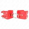 Kink - muñequeras fijas con anilla y tachuelas rojo ajustable 17-22 cm x 6.5 cm - 1