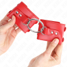 Kink - muñequeras fijas con anilla y tachuelas rojo ajustable 17-22 cm x 6.5 cm - 3