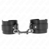 Kink - muñequeras simples con fila de remaches y hebilla grande negro ajustable 17-28 cm x 5 cm - 1