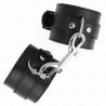 Kink - muñequeras simples con fila de remaches y hebilla grande negro ajustable 17-28 cm x 5 cm - 2