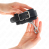 Kink - muñequeras simples con fila de remaches y hebilla grande negro ajustable 17-28 cm x 5 cm - 3