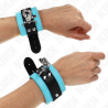 Kink - muñequeras con cierre premium negro / azul ajustable 21-28 cm x 5.5 cm - 1