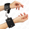Kink - muñequeras estilo mazmorra con cerradura negro ajustable 21-28 cm x 5.5 cm - 1