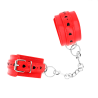 Kink - muñequeras rojo con incrustación de corazón negro ajustable 21-28 cm x 5.5 cm - 3
