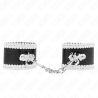 Kink - muñequeras negro con encaje decorativo blanco ajustable 20-23 cm x 5.5 cm - 1
