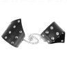 Kink - muñequeras estilo puntiagudo negro con cadena ajustable 17-23 cm x 8.5 cm - 2