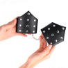 Kink - muñequeras estilo puntiagudo negro con cadena ajustable 17-23 cm x 8.5 cm - 3
