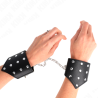 Kink - muñequeras estilo puntiagudo negro con cadena ajustable 17-23 cm x 8.5 cm - 4