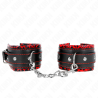 Kink - muñequeras forradas rojo / negro ajustable 17-29 cm x 6 cm - 1