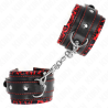 Kink - muñequeras forradas rojo / negro ajustable 17-29 cm x 6 cm - 2