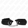 Muñequeras Kink estilo serpiente negras con cadena, de frente
