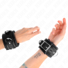 Kink - muñequeras estilo heavy forro negro ajustable 20-30 cm x 6 cm - 4