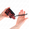Kink - muñequeras con patrón de diamantes rojo oscuro ajustable 17-26 cm x 5.5 cm - 3