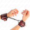 Kink - muñequeras con patrón de diamantes rojo oscuro ajustable 17-26 cm x 5.5 cm - 4