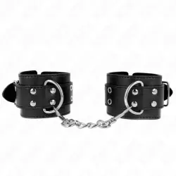 Kink - muñequeras con doble línea de tachuelas negro austable 19-26 cm
