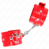 Kink - muñequeras con tachuelas rojo ajustable 23-33 cm - 2
