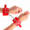 Kink - muñequeras con tachuelas rojo ajustable 23-33 cm - 4