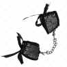 Kink - muñequeras diseño escándalo negro detalle lazo 24.5 cm x 6.5 cm - 2