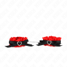 Kink - muñequeras elásticas de encaje con detalle corazón rojo ajustable 22-35 cm - 2
