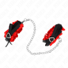 Kink - muñequeras elásticas de encaje con detalle corazón rojo ajustable 22-35 cm - 3