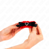Kink - muñequeras elásticas de encaje con detalle corazón rojo ajustable 22-35 cm - 4