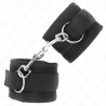 Muñequeras Kink de nailon negro con anillas y mosquetón, en ángulo