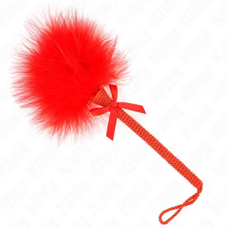 Kink - masajeador de cuerda de nailon con plumas para cosquillas y lazo rojo 25 cm Kink - masajeador de cuerda de nailon con plumas para cosquillas y lazo rojo 25 cm