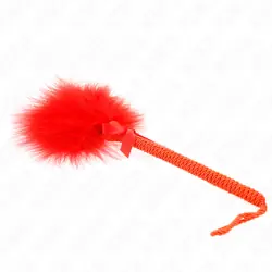 Kink - masajeador de cuerda de nailon con plumas para cosquillas y lazo rojo 25 cm Kink - masajeador de cuerda de nailon con plumas para cosquillas y lazo rojo 25 cm