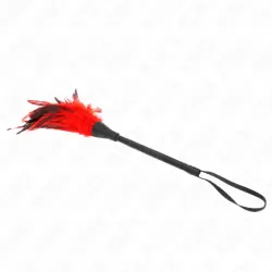 Kink - plumas de pollo para cosquillas con forma cuerno de criada rojo 36 cm Kink - plumas de pollo para cosquillas con forma cuerno de criada rojo 36 cm