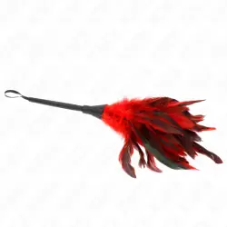 Kink - plumas de pollo para cosquillas con forma cuerno de criada rojo 36 cm Kink - plumas de pollo para cosquillas con forma cuerno de criada rojo 36 cm