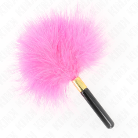 Kink - plumas para cosquillas metal dorado fucsia 18 cm - 1