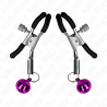 Kink - pinzas para pezones con campanilla violeta 6 cm - 2