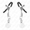 Kink - pinzas para pezones plateadas con colgante de vidrio 6 cm - 2