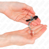 Kink - pinzas para pezones plateadas con colgante de vidrio 6 cm - 3