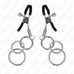 Kink - pinzas para pezones con 3 aros 6 cm Kink - pinzas para pezones con 3 aros 6 cm