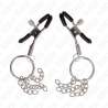 Kink - pinzas para pezones con aro y pequeñas cadenas plateado 6 cm - 2