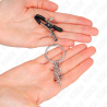 Kink - pinzas para pezones con aro y pequeñas cadenas plateado 6 cm - 3