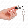 Kink - pinzas para pezones con aro y pequeñas cadenas plateado 6 cm - 4