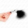 Kink - pinzas para pezones con pluma negro 7 cm - 3