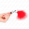 Kink - pinzas para pezones con pluma rojo 7 cm - 4