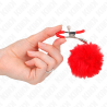 Kink - pinzas para pezones con pompón rojo 6 cm - 4