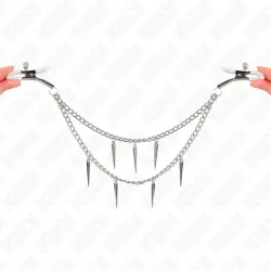 Kink - pinzas para pezones con cadena de púas 30 cm