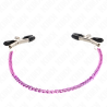 Pinzas Kink con cadena violeta sobre fondo blanco, cadena extendida