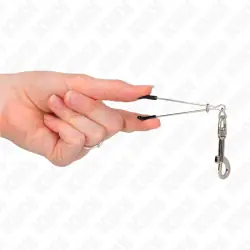 Kink - pinzas para pezones fina con gancho plateado 7 cm