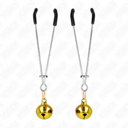 Kink - pinzas para pezones fina con cascabel dorado 7 cm