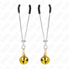 Kink - pinzas para pezones fina con cascabel dorado 7 cm - 2